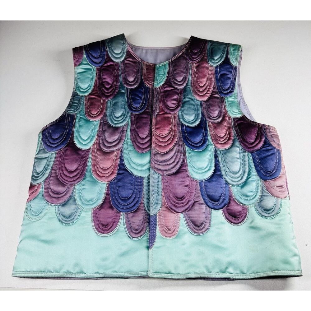 Sandra Ward 1982 Signed Bunting Vest Magic Vest Quilted Art Sz M Festival Boho